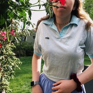 Vintage 80s Baby Blue Izod Lacoste Polo